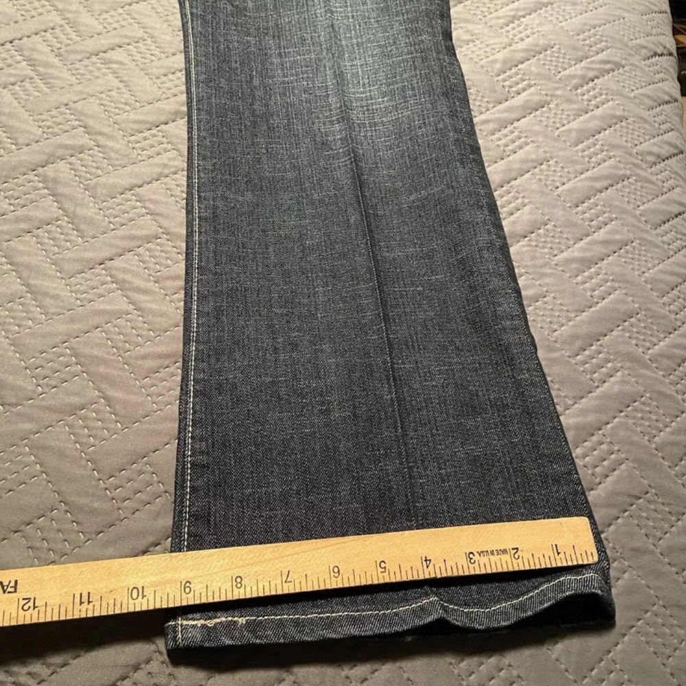 Seven7 Jeans Women Size 20 Dark Denim Flared  Embroidered Pocket Cotton Blend - Picture 14 of 16